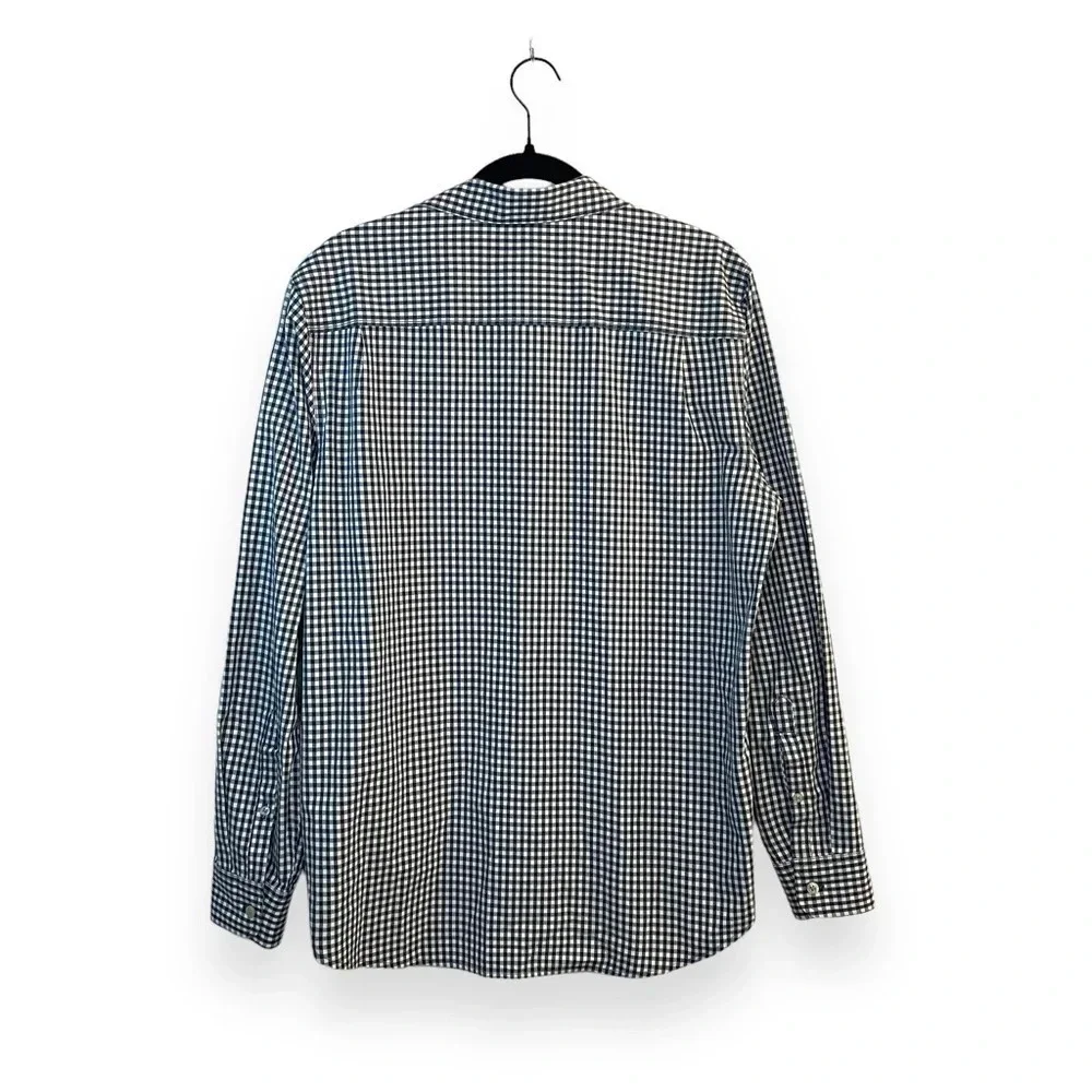The North Face Buttonwood Plaid Button Up Shirt Mens Medium Black White